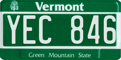 VT license plate YEC846