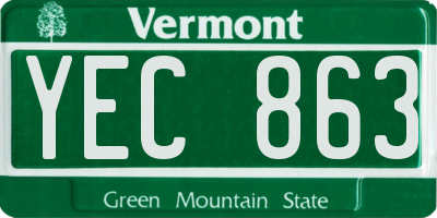 VT license plate YEC863