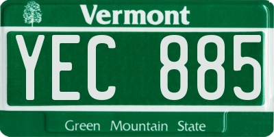 VT license plate YEC885
