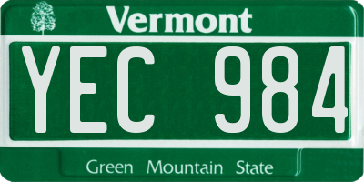 VT license plate YEC984