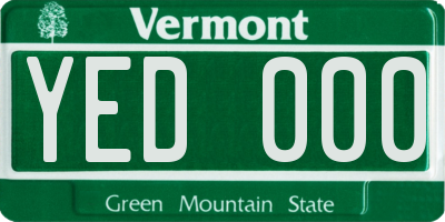 VT license plate YED000