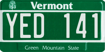 VT license plate YED141