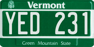VT license plate YED231