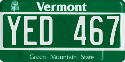 VT license plate YED467