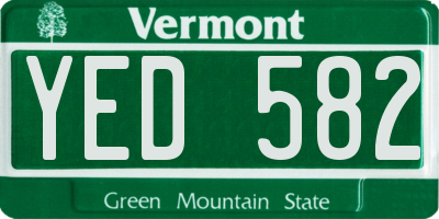 VT license plate YED582