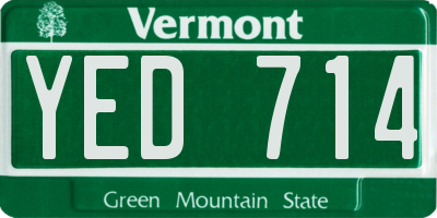 VT license plate YED714