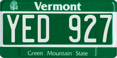 VT license plate YED927