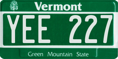 VT license plate YEE227