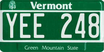 VT license plate YEE248