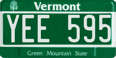VT license plate YEE595