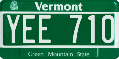 VT license plate YEE710