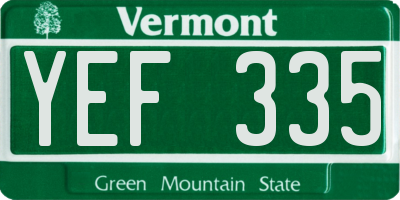 VT license plate YEF335