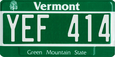 VT license plate YEF414