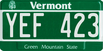 VT license plate YEF423