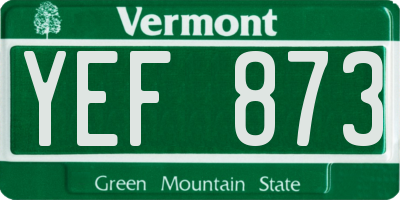 VT license plate YEF873