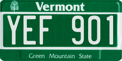 VT license plate YEF901