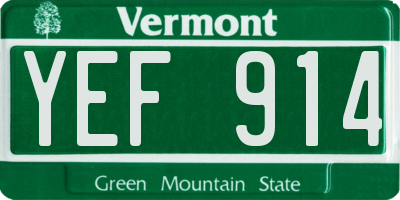 VT license plate YEF914
