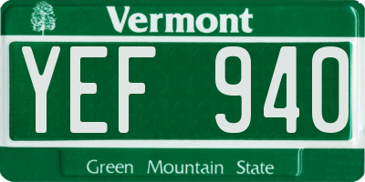 VT license plate YEF940