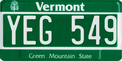 VT license plate YEG549