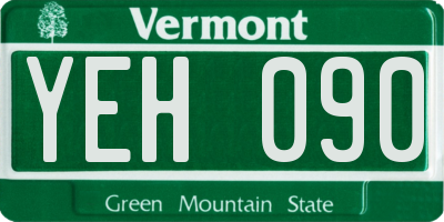 VT license plate YEH090