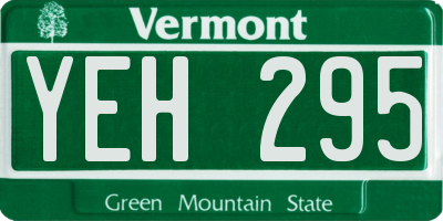 VT license plate YEH295