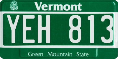 VT license plate YEH813