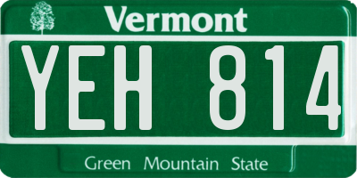 VT license plate YEH814