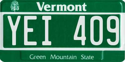 VT license plate YEI409