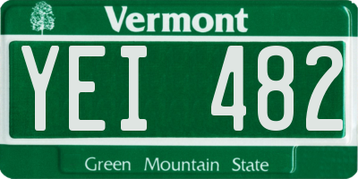 VT license plate YEI482