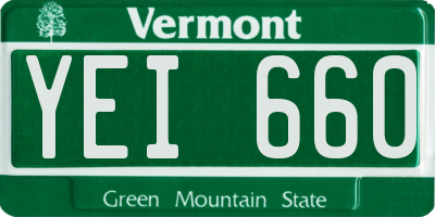 VT license plate YEI660