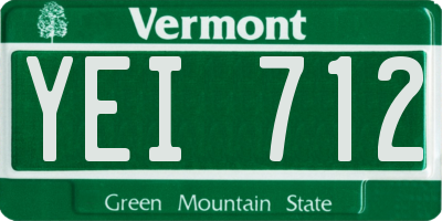VT license plate YEI712