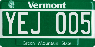 VT license plate YEJ005