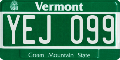 VT license plate YEJ099