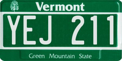VT license plate YEJ211
