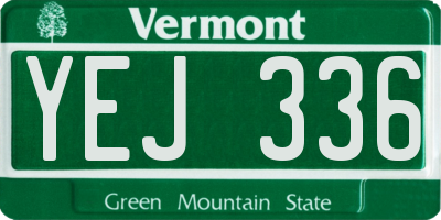 VT license plate YEJ336