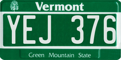 VT license plate YEJ376