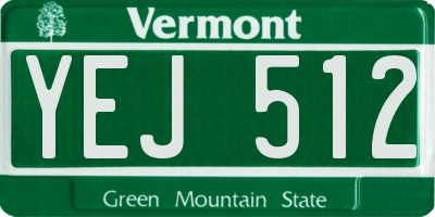 VT license plate YEJ512