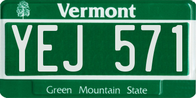 VT license plate YEJ571