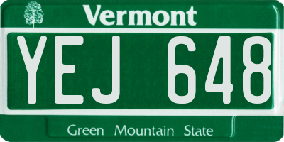 VT license plate YEJ648