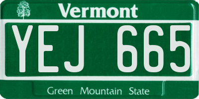 VT license plate YEJ665