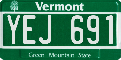 VT license plate YEJ691