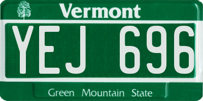 VT license plate YEJ696