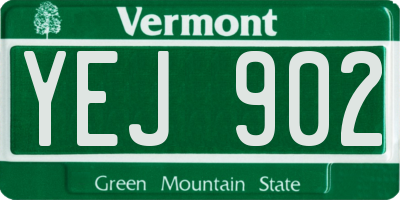 VT license plate YEJ902