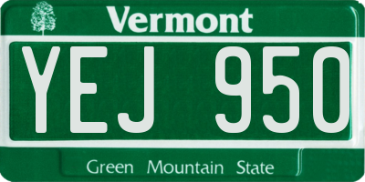 VT license plate YEJ950