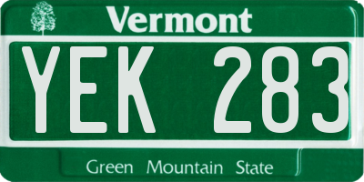 VT license plate YEK283