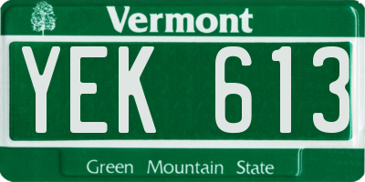 VT license plate YEK613