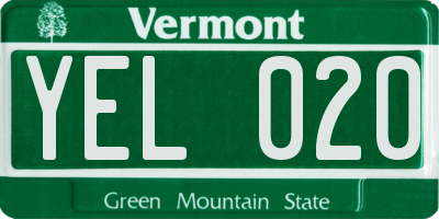 VT license plate YEL020