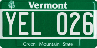 VT license plate YEL026