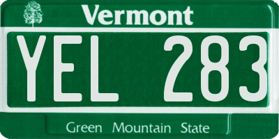 VT license plate YEL283