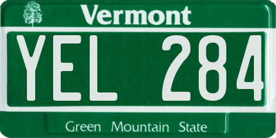 VT license plate YEL284